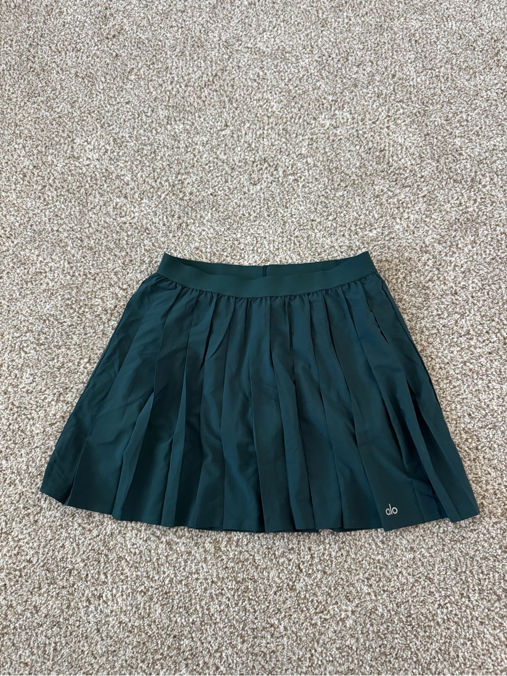 ALO Yoga Forest Green Pleated Skater Skirt